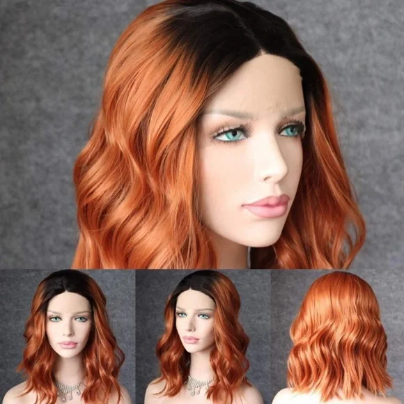 Accessories | Amber 14 Copper Ombr Body Wavy Bob Lace Wig  display picture 1
